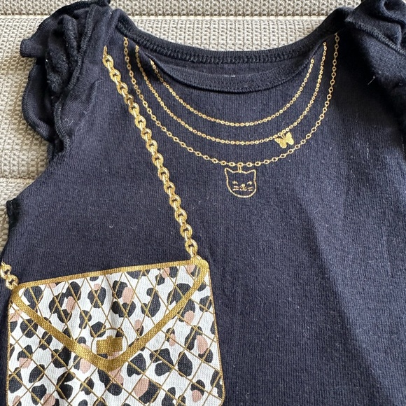 Black Short Sleeve onesies Bodysuit - Picture 2 of 5